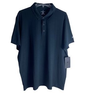 Fabletics Mens Size XXL 24-7 Polo Shirt Black Lightweight Stretch Outdoor New